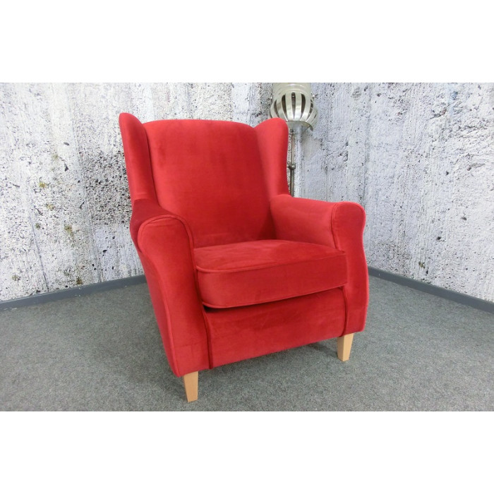 LORRIS Sessel mit Ohren aus Samt rot Max Winzer