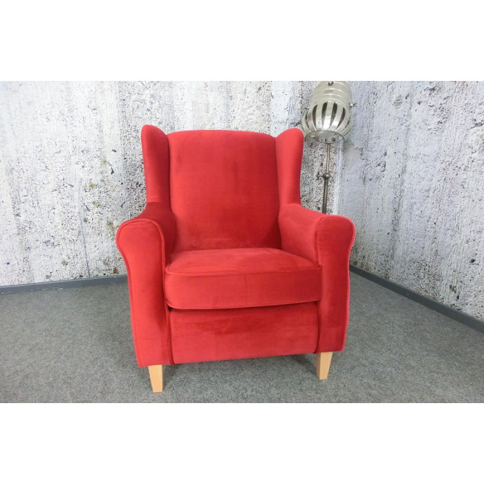 LORRIS Sessel mit Ohren aus Samt rot Max Winzer