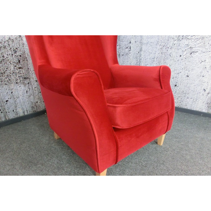 LORRIS Sessel mit Ohren aus Samt rot Max Winzer