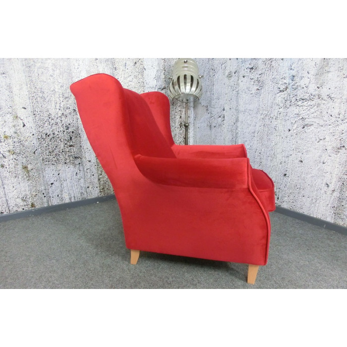 LORRIS Sessel mit Ohren aus Samt rot Max Winzer