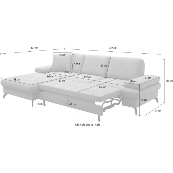 MORRIS Ecksofa-Set taupe - linke Seite