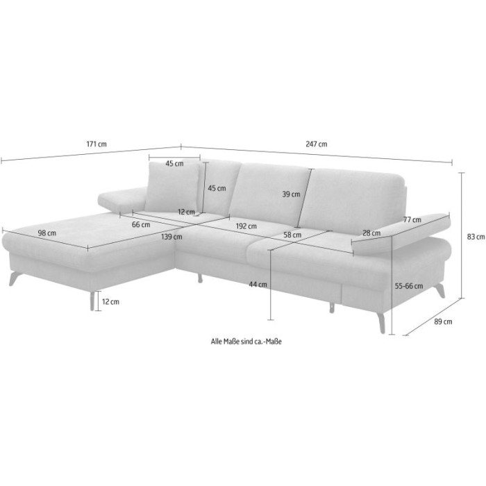 MORRIS Ecksofa-Set taupe - linke Seite