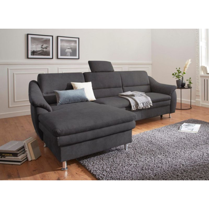 CARDOSO Ecksofa-Set Mikrofaser anthrazit