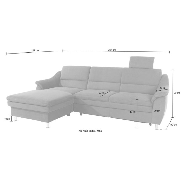 CARDOSO Ecksofa-Set Mikrofaser anthrazit