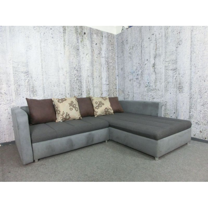 BANDOS Ecksofa-Set grau/dunkelgrau - rechte Seite