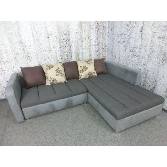 BANDOS Ecksofa-Set grau/dunkelgrau - rechte Seite