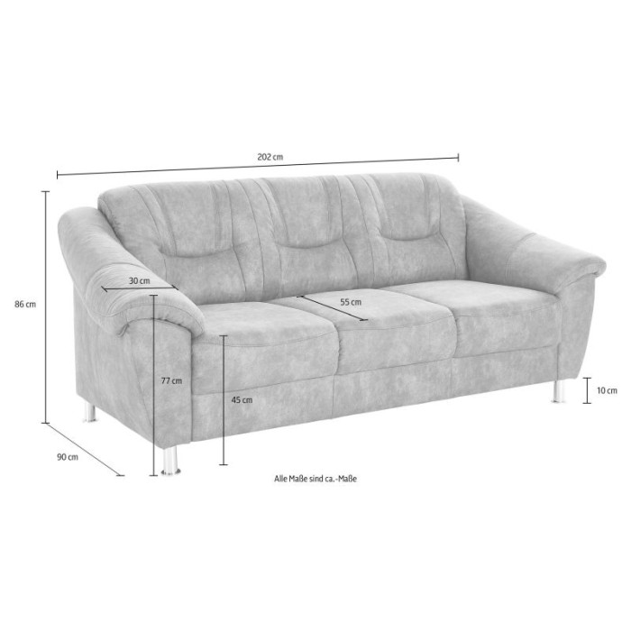 SALSA gepolstertes Dreisitzer-Sofa Mikrofaser beige