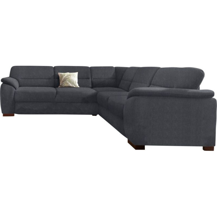 MONTEGO Ecksofa-Set Mikrofaser dunkelgrau - rechte Seite