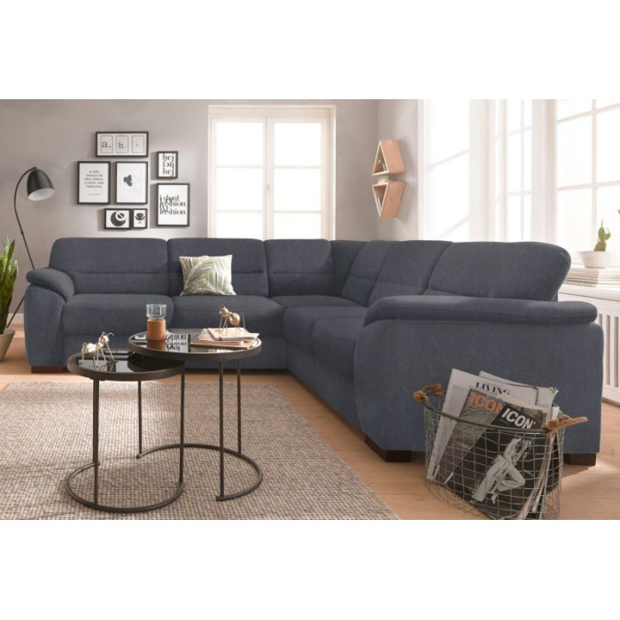 MONTEGO Ecksofa-Set Mikrofaser dunkelgrau - rechte Seite