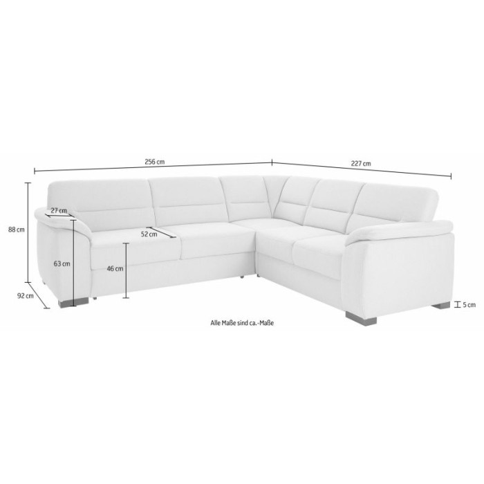 MONTEGO Ecksofa-Set Mikrofaser dunkelgrau - rechte Seite