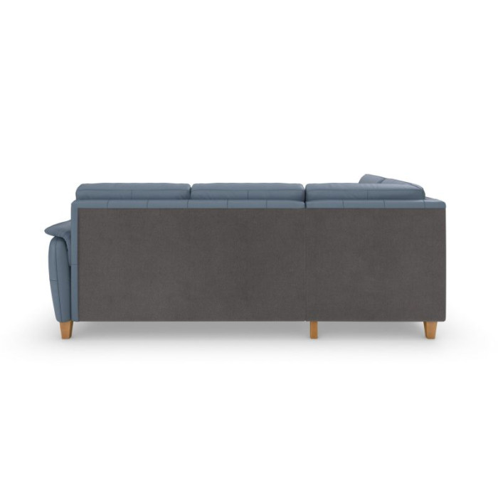 PALMERA Leder-Ecksofa-Set blau - linke Seite