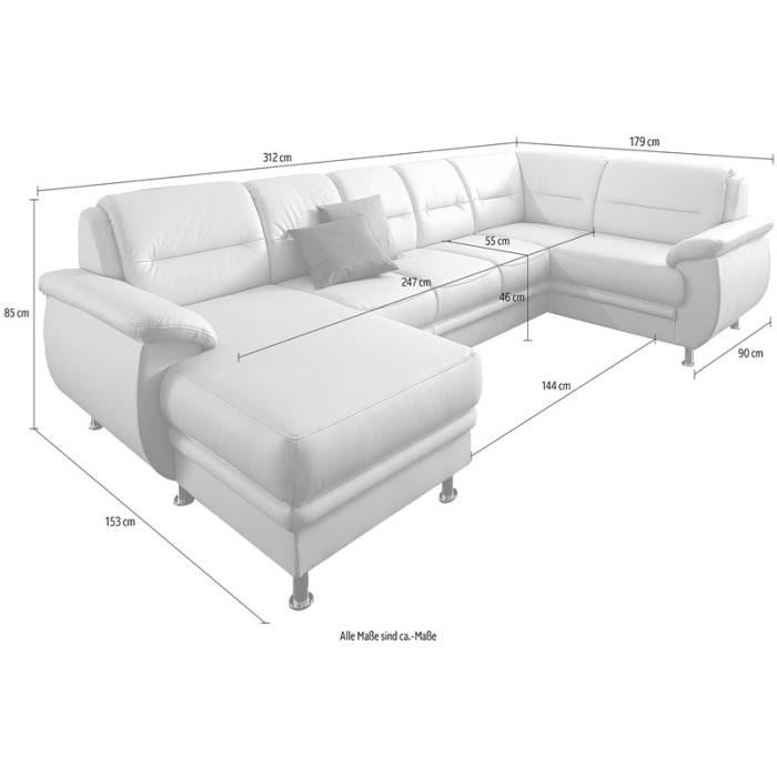 MAILAND U-förmiges Ledersofa-Set