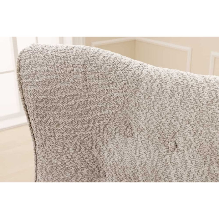 Sessel mit Flügeln AMSTERDAM bouclé grau-beige