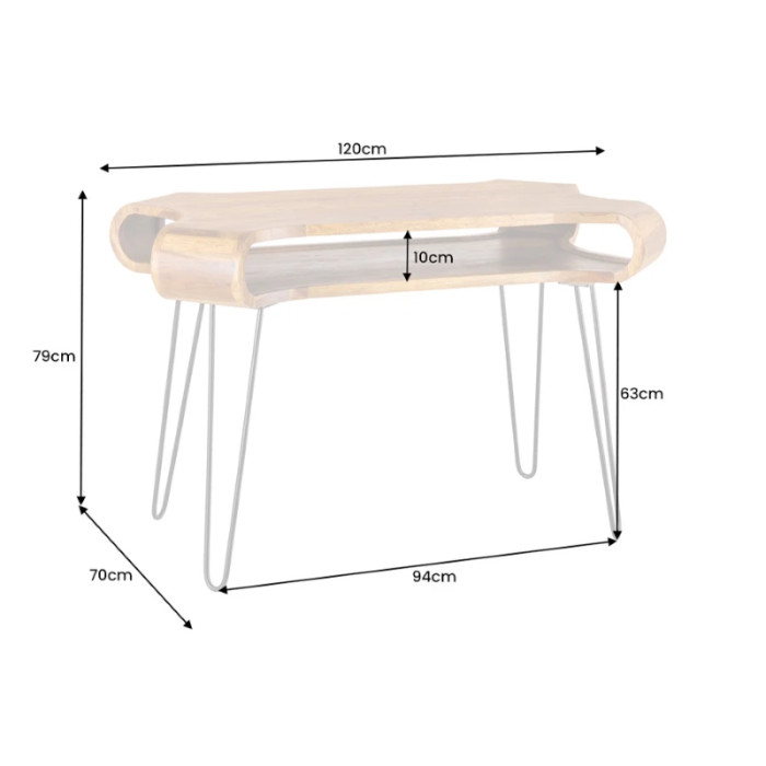 Bürotisch ORGANIC LIVING 120 cm, Sheeshamholz