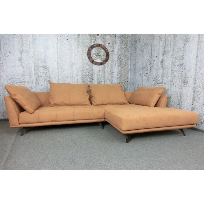 AROA Luxus-Ecksofa Cognac