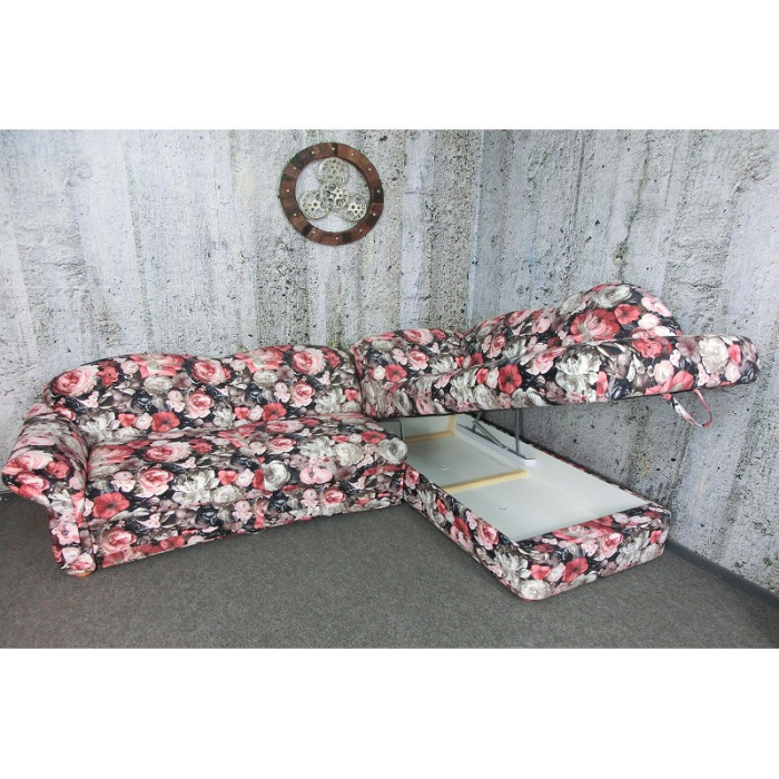 AURUM Eckschlafsofa mit Blumen