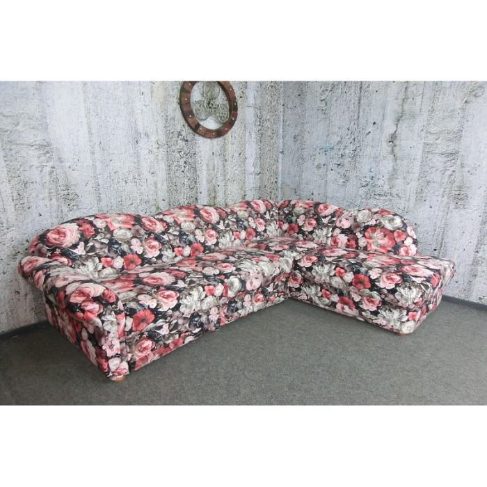 AURUM Eckschlafsofa mit Blumen