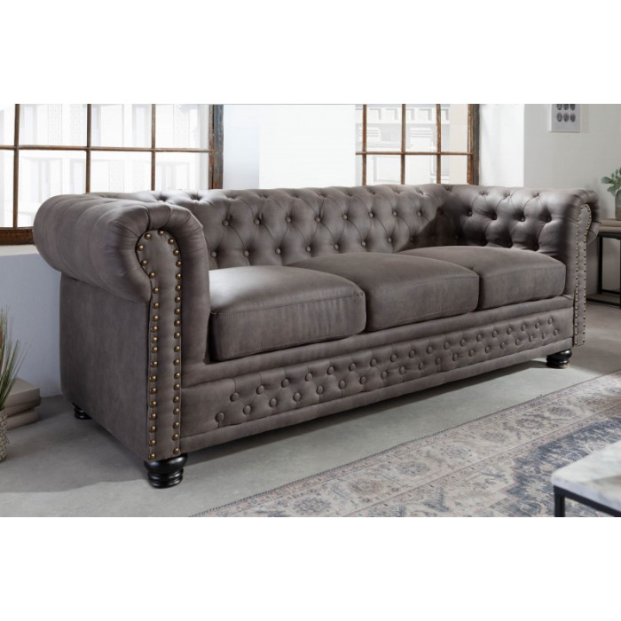 INGLESE Chesterfield dreifach grau/taupe