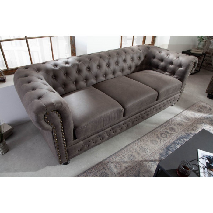 INGLESE Chesterfield dreifach grau/taupe