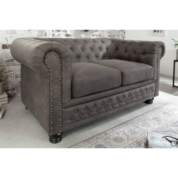 INGLESE Chesterfield 2sed vintage šedá/taupe