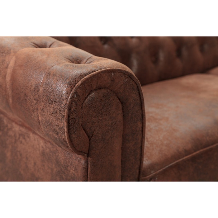 INGLESE Chesterfield Sofa antik braun linke Ecke