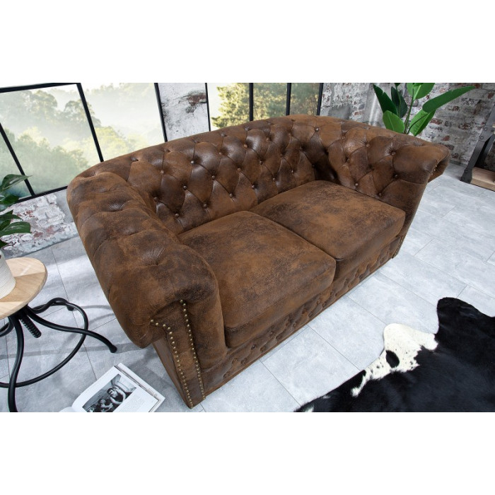 INGLESE Chesterfield Doppelsofa antik braun