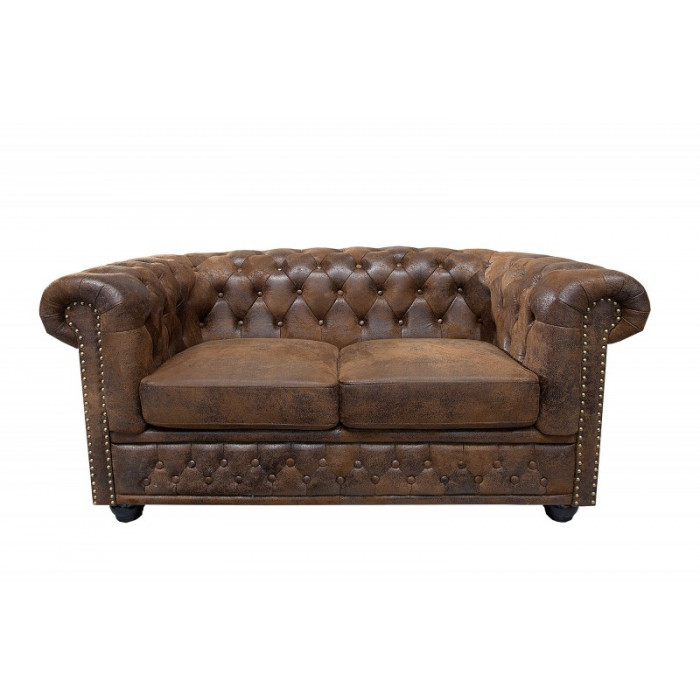 INGLESE Chesterfield Doppelsofa antik braun