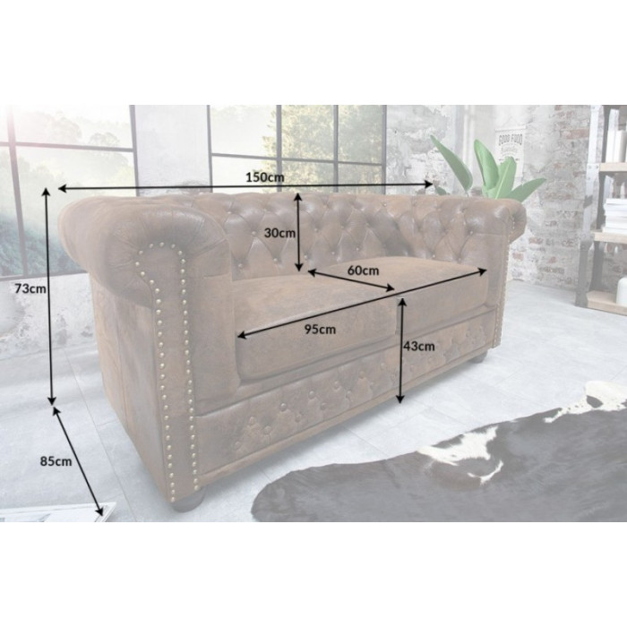 INGLESE Chesterfield Doppelsofa antik braun