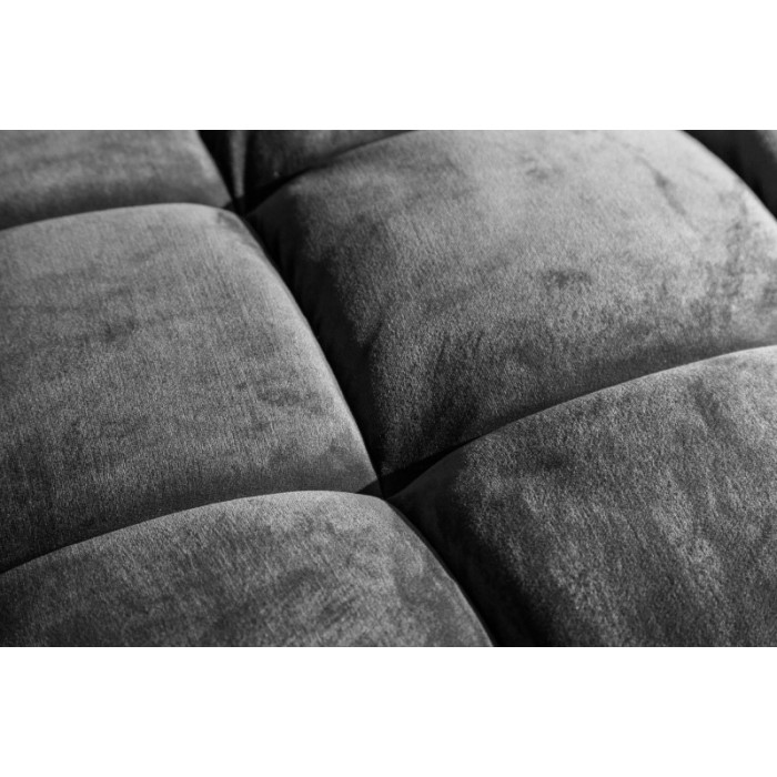 COZY VELVET modernes Sofa grau Samt 225cm