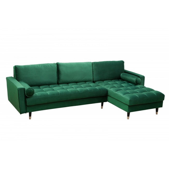 COZY VELVET modernes Sofa, grüner Samt 260 cm