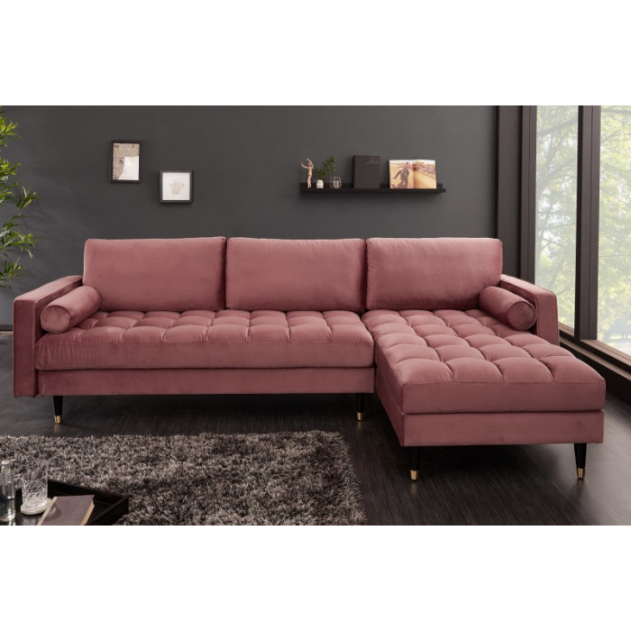 COZY VELVET moderní pohovka, starorůžový samet 260 cm