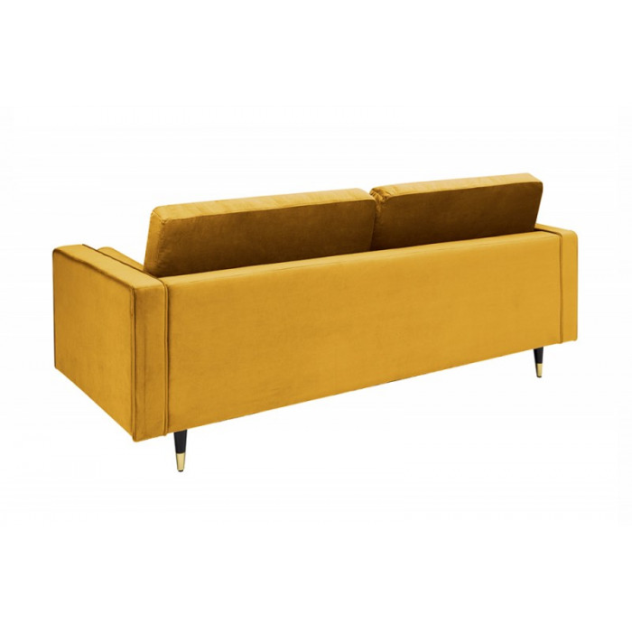 COZY VELVET modernes Sofa senfgelber Samt 220cm