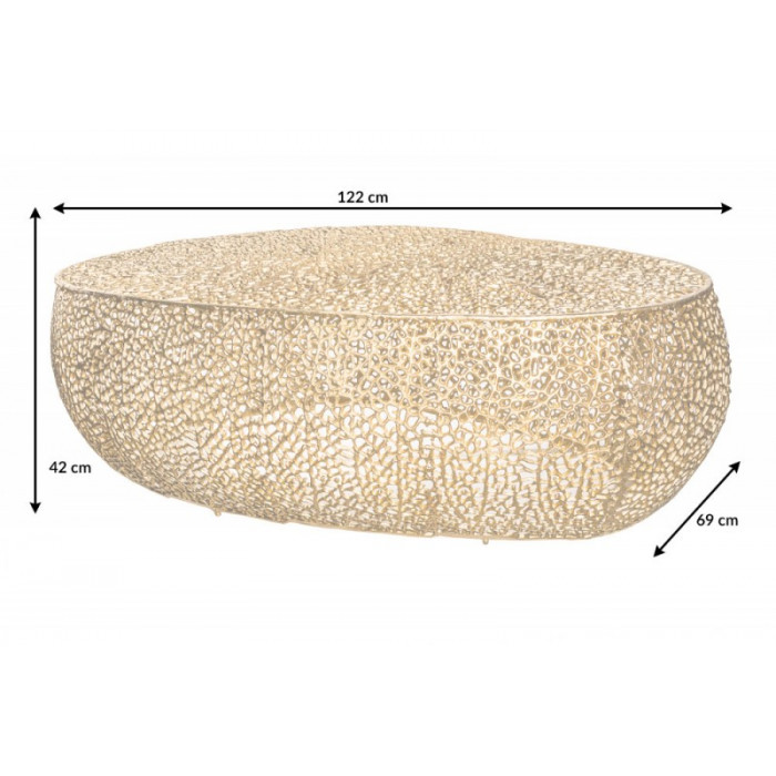 LEAF Design Couchtisch gold 122cm