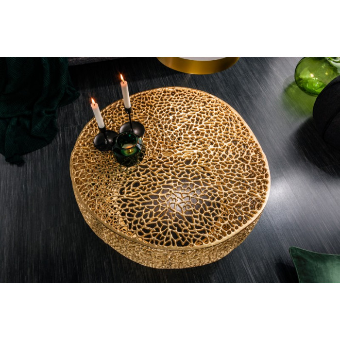 LEAF Design Couchtisch gold 80cm