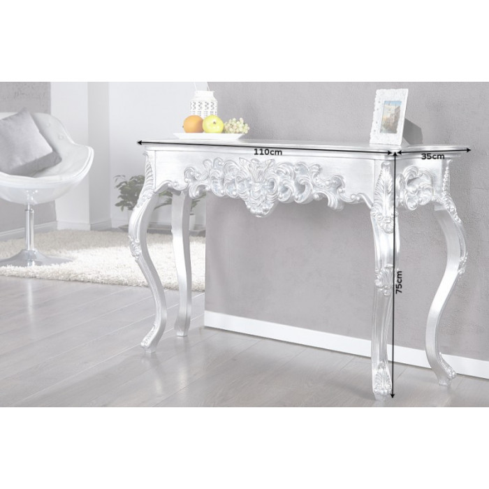 VENICE Luxus-Konsolentisch silber 110cm