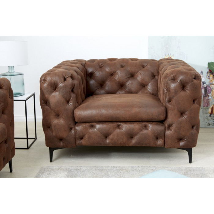 MODERN BAROCK Chesterfield křeslo antik hnědé