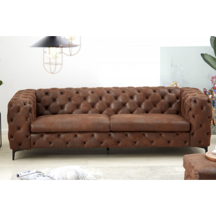 MODERN BAROCK Chesterfield pohovka antik hnědá, 240 cm