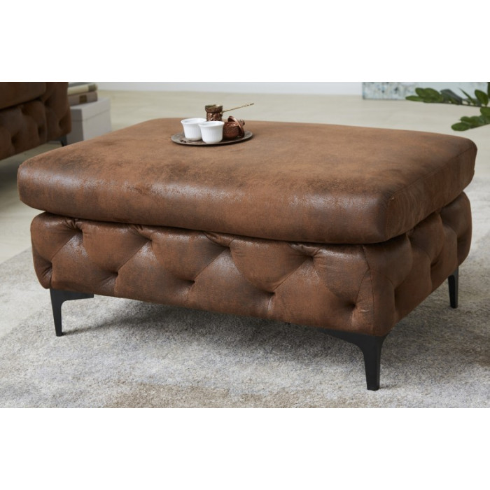 MODERN BAROQUE Chesterfield Hocker antike hnědá