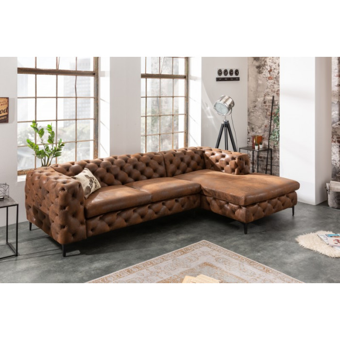 MODERN BAROCK antikbraunes Ecksofa