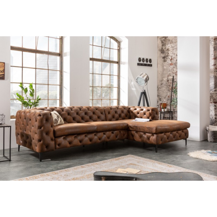 MODERN BAROCK antikbraunes Ecksofa