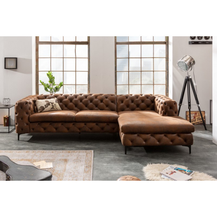 MODERN BAROCK antikbraunes Ecksofa