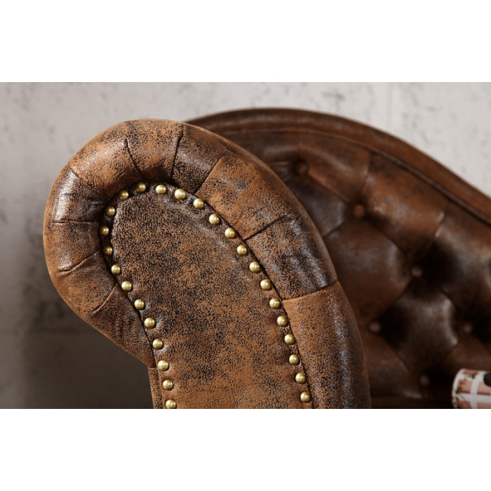 CROWLE Chesterfield-Sessel antikbraun