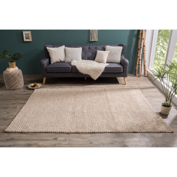 Design-Teppich aus Wolle, 240 x 160 cm, beige