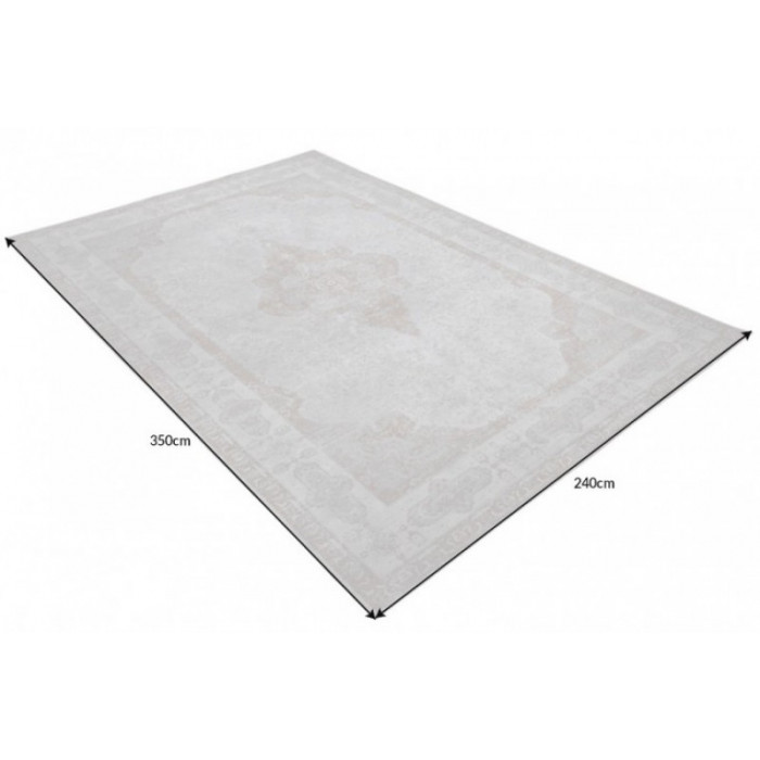 PURE UNIQUE Designteppich 350x240cm grau-beige antik