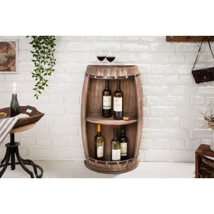 BODEGA Weinschrank in Form eines Fasses natur 79 cm