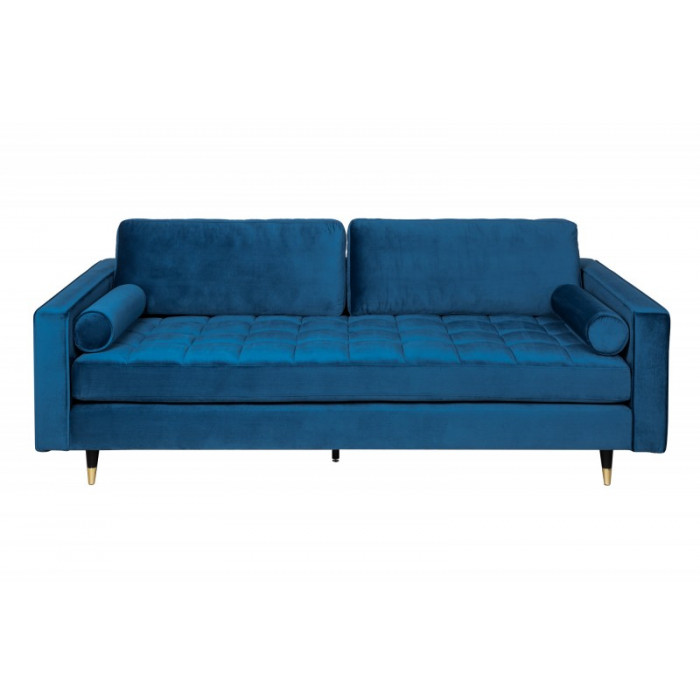 COZY VELVET modernes Sofa 225 cm Samt aqua blau