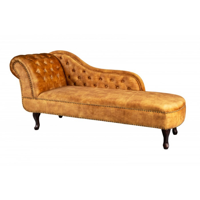 CROWLE Chesterfield Lounge Sessel Samt senfgelb