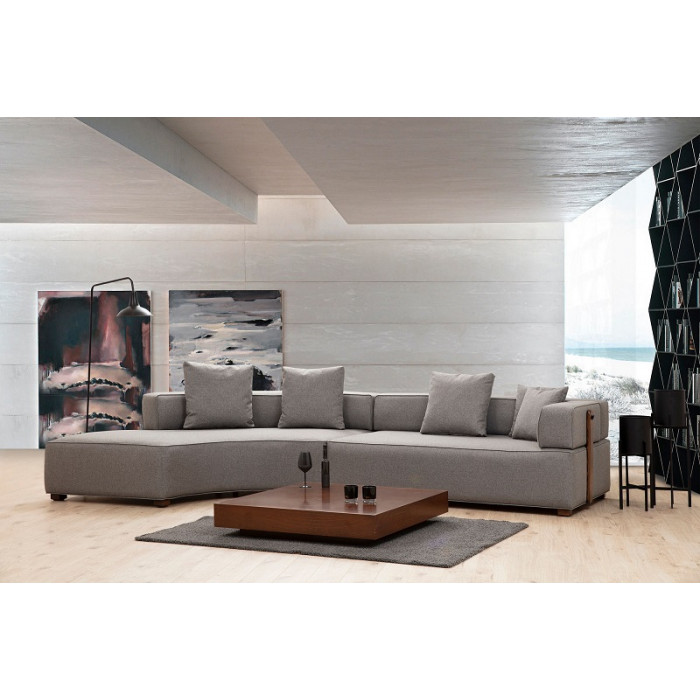 GONDOL Ecksofa-Garnitur grau - links