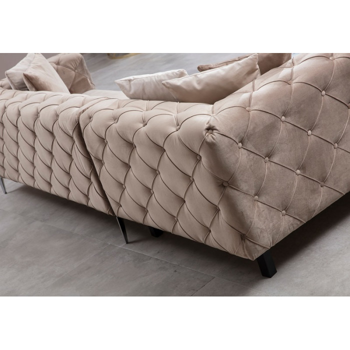 COMO Ecksofa-Garnitur beige rechts